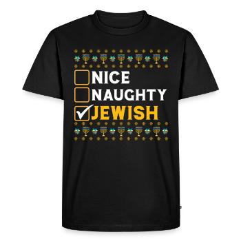 Hanukkah Hanukkah Dreidel Festival juif - T-shirt Premium bio Homme - noir - Devant - Nico (187cm)