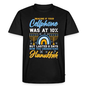 Hanoukka Hanoukka Dreidel Latkes Hanoukka - T-shirt Premium bio Homme - noir - Devant - Nico (187cm)