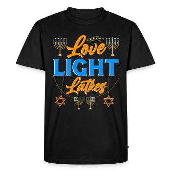 Hanoukka Hanoukka Dreidel Latkes Hanoukka - T-shirt Premium bio Homme - noir - Devant - Nico (187cm)