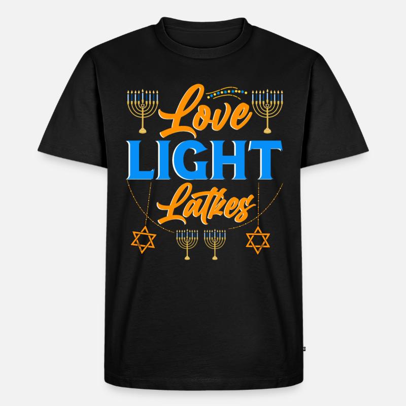 Hanoukka Hanoukka Dreidel Latkes Hanoukka - T-shirt Premium bio Homme - noir