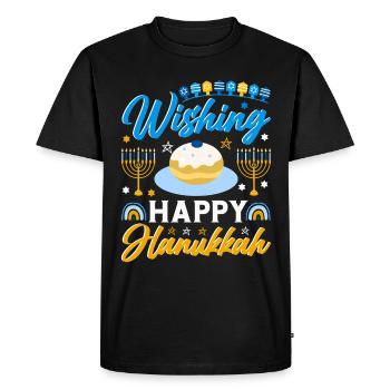 Hanoucca - T-shirt Premium bio Homme - noir - Devant - Nico (187cm)