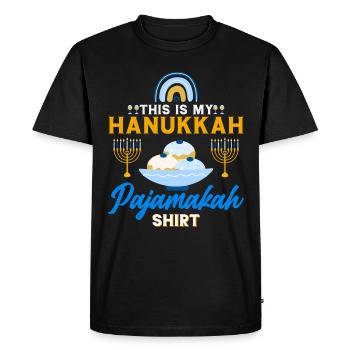 Hanoukka Hanoukka Dreidel Latkes Hanoukka - T-shirt Premium bio Homme - noir - Devant - Nico (187cm)