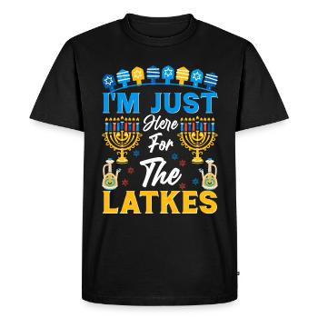 Hanoukka Hanoukka Dreidel Latkes Hanoukka - T-shirt Premium bio Homme - noir - Devant - Nico (187cm)