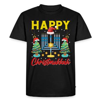 Hanoukka Hanoukka Dreidel Fête de Noël - T-shirt Premium bio Homme - noir - Devant - Nico (187cm)