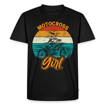 Motocross Filles Motocross Femme Moto tout-terrain - T-shirt Premium bio Homme - noir - Devant - Nico (187cm)
