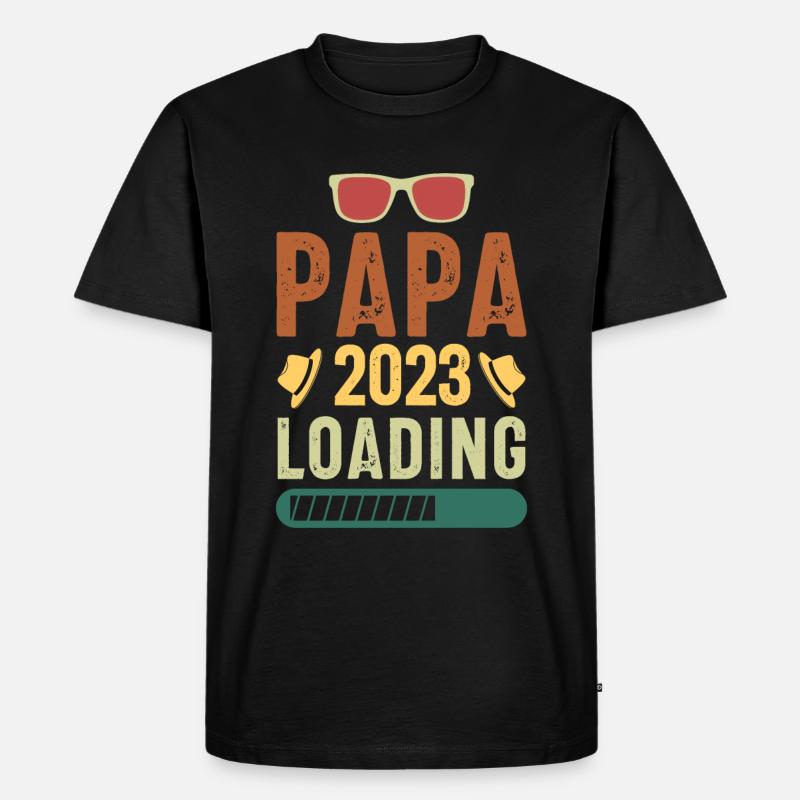 Papa 2023 Loading - Männer Premium Bio T-Shirt - Schwarz