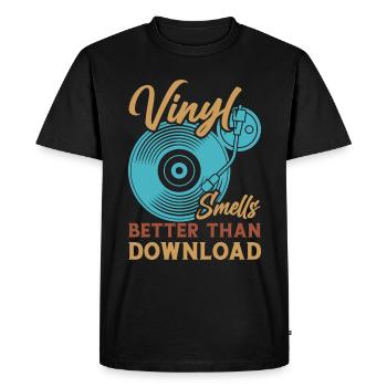 Platine vinyle vinyle rétro collection - T-shirt Premium bio Homme - noir - Devant - Nico (187cm)