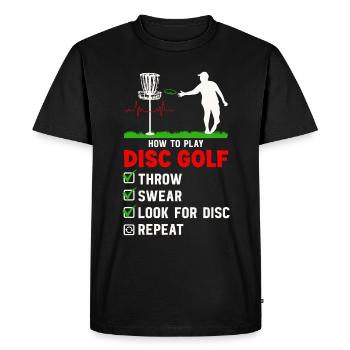 Freestyle Frisbee Disc Golf Frisbee Competition - Men's Premium Organic T-Shirt - black - Front - Nico (187cm)