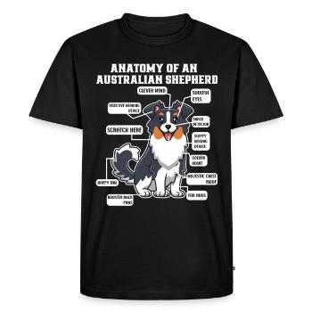 Berger australien Aussie Papa Aussie Maman - T-shirt Premium bio Homme - noir - Devant - Nico (187cm)