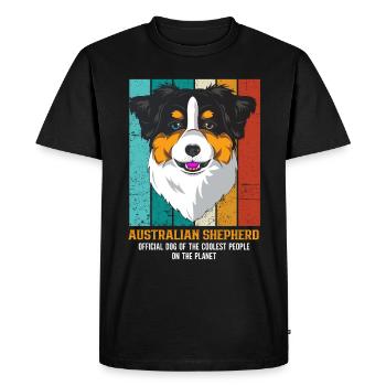 Berger australien Aussie Papa Aussie Maman - T-shirt Premium bio Homme - noir - Devant - Nico (187cm)