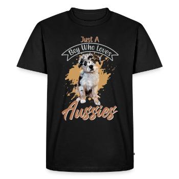 Berger australien Aussie Papa Aussie Maman - T-shirt Premium bio Homme - noir - Devant - Nico (187cm)