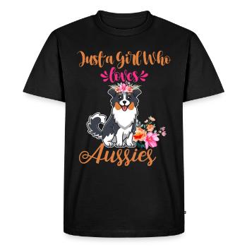 Berger australien Aussie Papa Aussie Maman - T-shirt Premium bio Homme - noir - Devant - Nico (187cm)