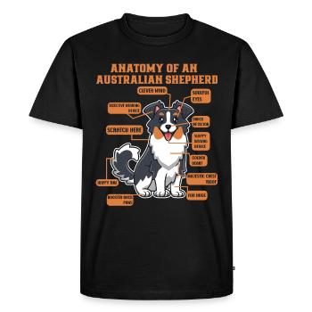 Berger australien Aussie Papa Aussie Maman - T-shirt Premium bio Homme - noir - Devant - Nico (187cm)
