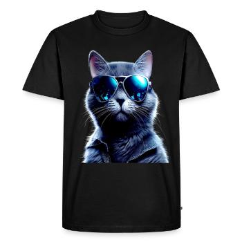 Chat Maman Chats Maman Chat Mère Fête des mères Chat - T-shirt Premium bio Homme - noir - Devant - Nico (187cm)