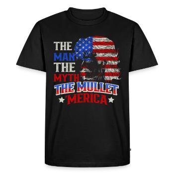 Mullet Coiffure Vokuhila Coiffure - T-shirt Premium bio Homme - noir - Devant - Nico (187cm)