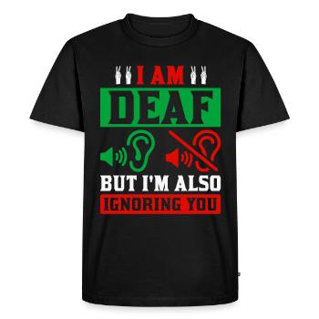 Deaf Deafness Hearing loss Hearing loss - Men's Premium Organic T-Shirt - black - Front - Nico (187cm)