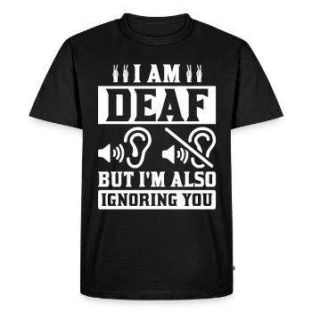 Deaf Deafness Hard of hearing Hearing loss - Men's Premium Organic T-Shirt - black - Front - Nico (187cm)