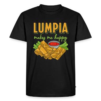 Lumpia Makes Me Happy Filipino Food Lumpiang - Men's Premium Organic T-Shirt - black - Front - Nico (187cm)