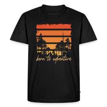 Born To Adventure Adventure Camp Nature Camper Team - Men's Premium Organic T-Shirt - black - Front - Nico (187cm)