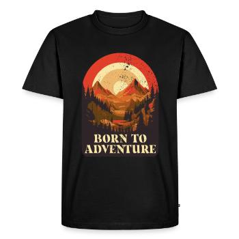 Born To Adventure Adventure Camp Nature Camper Team - Men's Premium Organic T-Shirt - black - Front - Nico (187cm)