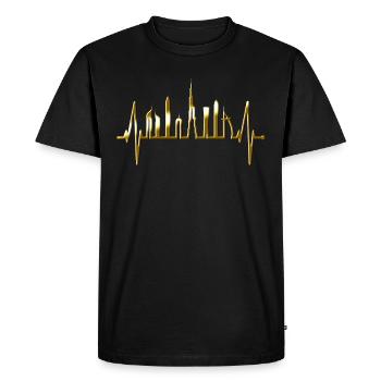 Dubai Skyline Heartbeat Burj Khalifa Silhouette - Men's Premium Organic T-Shirt - black - Front - Nico (187cm)