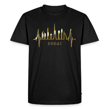 Dubai Skyline Heartbeat Burj Khalifa Silhouette - Men's Premium Organic T-Shirt - black - Front - Nico (187cm)