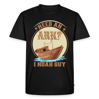 Noah's Ark Christian Joke - Men's Premium Organic T-Shirt - black - Front - Nico (187cm)