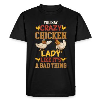 Poulet Lady Poulets Fermier Amateurs de poulet - T-shirt Premium bio Homme - noir - Devant - Nico (187cm)