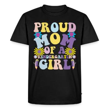 Fière maman d’une fille de maternelle! Fille - T-shirt Premium bio Homme - noir - Devant - Nico (187cm)
