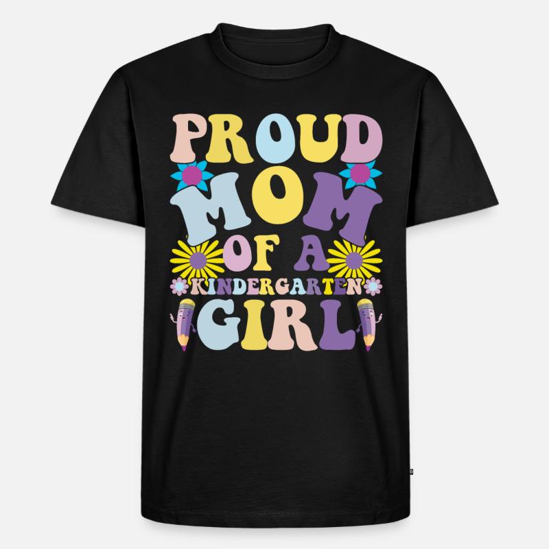 Stolze Mutter eines Kindergartenmädchens! Tochter - Männer Premium Bio T-Shirt - Schwarz