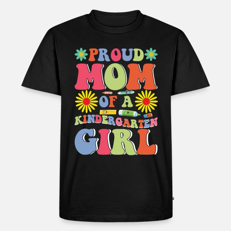 Stolze Mutter eines Kindergartenmädchens! Tochter - Männer Premium Bio T-Shirt - Schwarz