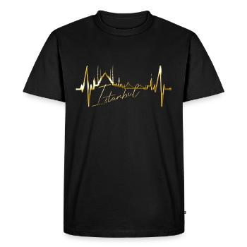 Istanbul Skyline Heartbeat Turquie J’aime Türkiye - T-shirt Premium bio Homme - noir - Devant - Nico (187cm)