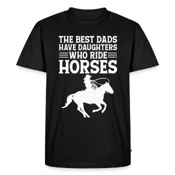 Horse Owner Rider Riding Horse Father - Men's Premium Organic T-Shirt - black - Front - Nico (187cm)