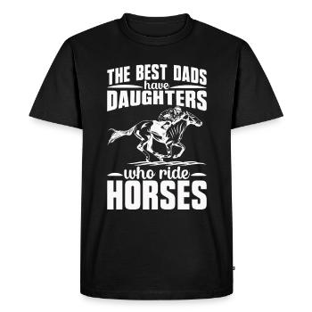 Horse Owner Rider Riding Horse Father - Men's Premium Organic T-Shirt - black - Front - Nico (187cm)
