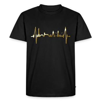 Sylt Skyline North Sea Heartbeat North Frisia Sylter - Men's Premium Organic T-Shirt - black - Front - Nico (187cm)