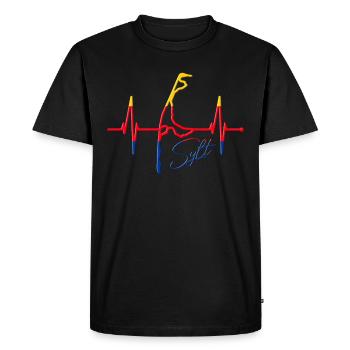 Sylt Skyline North Sea Heartbeat North Frisia Sylter - Men's Premium Organic T-Shirt - black - Front - Nico (187cm)