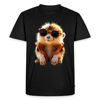 Lunettes de soleil suricate mignon amant de surikate - T-shirt Premium bio Homme - noir - Devant - Nico (187cm)