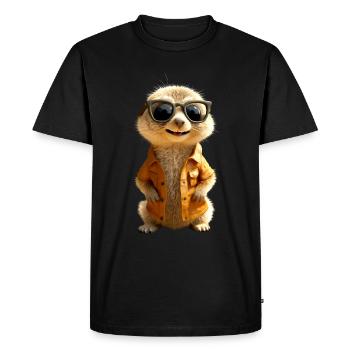 Lunettes de soleil suricate mignon amant de surikate - T-shirt Premium bio Homme - noir - Devant - Nico (187cm)