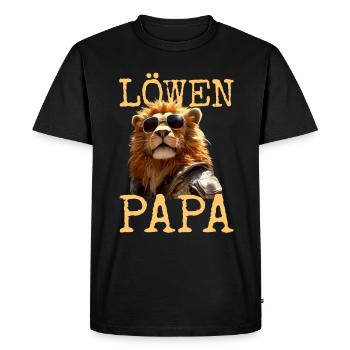Lion Papa Papa Papa Fête des Pères Père Sauvage Lion - T-shirt Premium bio Homme - noir - Devant - Nico (187cm)