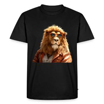 Lion avec des lunettes de soleil Papa Lions Love Wild Lion - T-shirt Premium bio Homme - noir - Devant - Nico (187cm)