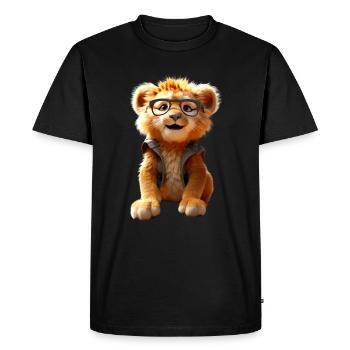 Lion avec des lunettes de soleil Les Lions sauvages aiment le Lion mignon - T-shirt Premium bio Homme - noir - Devant - Nico (187cm)