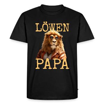 Lion Papa Papa Papa Fête des Pères Père Sauvage Lion - T-shirt Premium bio Homme - noir - Devant - Nico (187cm)