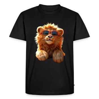 Lion avec des lunettes de soleil Les Lions sauvages aiment le Lion mignon - T-shirt Premium bio Homme - noir - Devant - Nico (187cm)