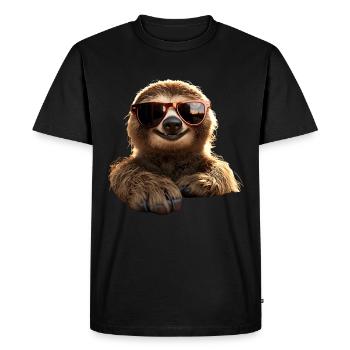 Paresseux, Matin Grouch, Mocassin, Paresseux Mignons - T-shirt Premium bio Homme - noir - Devant - Nico (187cm)