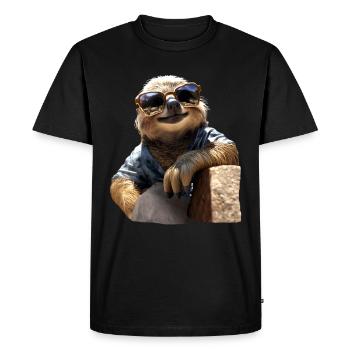 Paresseux, Matin Grouch, Mocassin, Paresseux Mignons - T-shirt Premium bio Homme - noir - Devant - Nico (187cm)