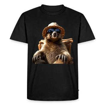 Paresseux, Matin Grouch, Mocassin, Paresseux Mignons - T-shirt Premium bio Homme - noir - Devant - Nico (187cm)