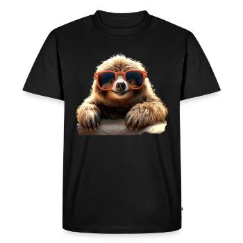 Paresseux, Matin Grouch, Mocassin, Paresseux Mignons - T-shirt Premium bio Homme - noir - Devant - Nico (187cm)