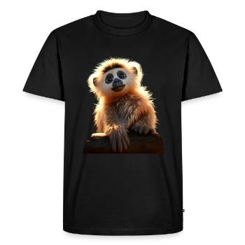 Gibbon Monkey Baby Monkey Little Gibbons Cute Monkey - Men's Premium Organic T-Shirt - black - Front - Nico (187cm)