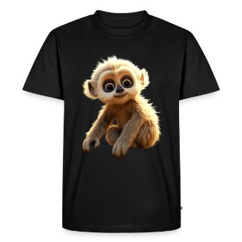 Gibbon Monkey Baby Monkey Little Gibbons Cute Monkey - Men's Premium Organic T-Shirt - black - Front - Nico (187cm)