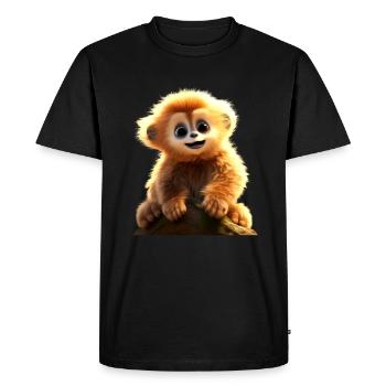 Gibbon Monkey Baby Monkey Little Gibbons Cute Monkey - Men's Premium Organic T-Shirt - black - Front - Nico (187cm)